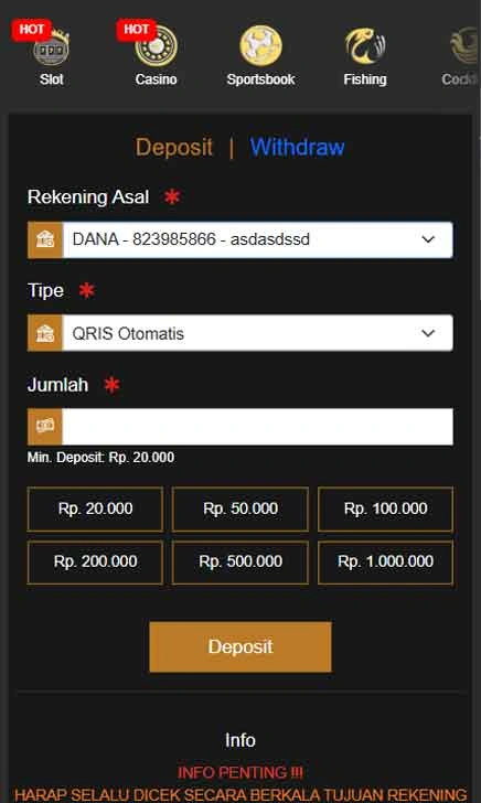 cara deposit Bigwinner Slot Patch Baru
